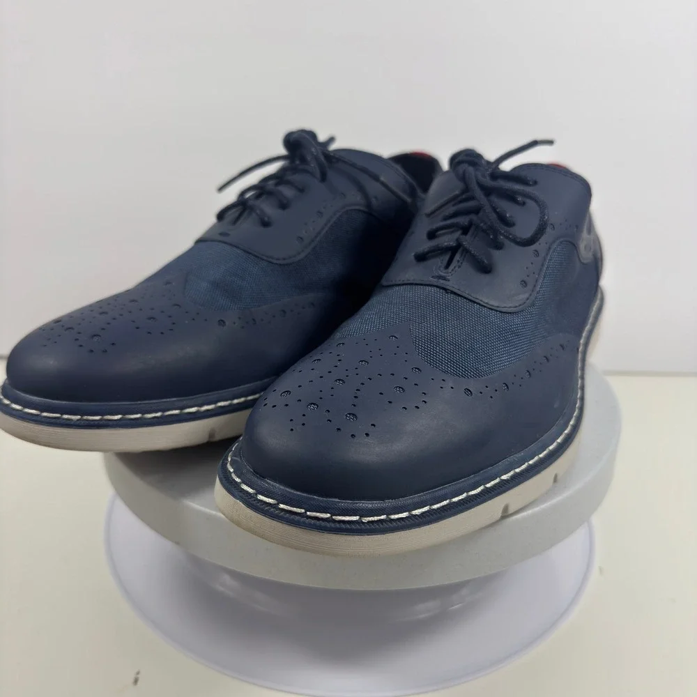Stacy Adams Men Dress Shoes Wingtip Oxford Casual Classic Blue Lace‎ Up 8